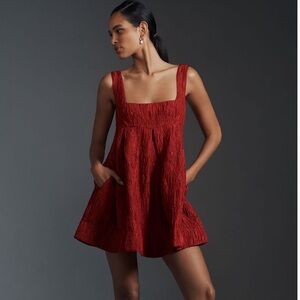 NWT Anthropologie Maeve Sleeveless Squareneck Textured Babydoll Minidress XL